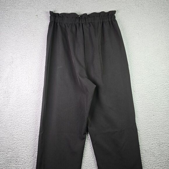 Adrianna Papell Black Paper Bag Wide Leg Pants Tie Waist Office Core Workwear - Picture 11 of 13